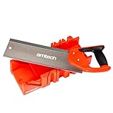 Amtech - Tenon Saw and Mitre Box for Cutting Wood and Laminate, for Home DIY and Woodworking, Accurate and Smooth Cuts at Various Angles, Comfortable Handle (300mm/ 12” TPI)