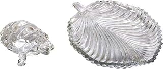 Satre Online And Marketing Crystal Glass Vastu & Feng Shui Turtle, Tortoise with Leaf Plate for Good Luck & Wealth Creation