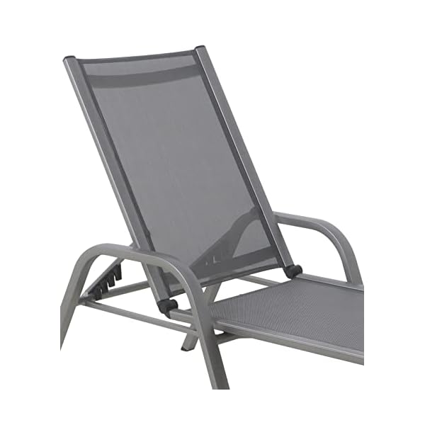 Dehner Gartenliege Chicago Aluminium Grau