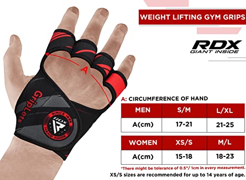 Rdx Weight Lifting Gloves Grips, Workout Gym Fitness, Ventilated Anti-Slip Open Back Gripper, Deadlift Strength Training Hiit Exercise, Women Men Rowing Cycling Hanging Climbing Gymnastics Pull Ups #TOP5