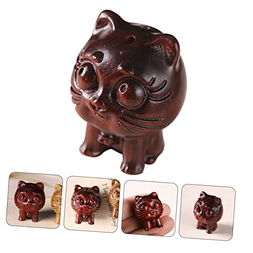 Figurines de chat miniatures en bois pour une déco zen - 2