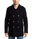 Vince Camuto Men's Double Breasted Nautical Peacoat Jacket (Black, Small)