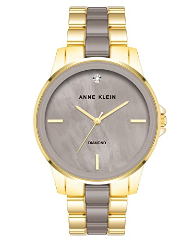 Anne Klein Women's Genuine Diamond Dial Ceramic Bracelet Watch, AK/4120