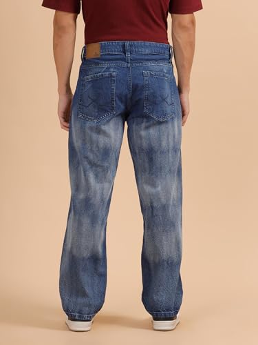 Image of WROGN Men's 100% Cotton Jeans | Solid | Loose Fit