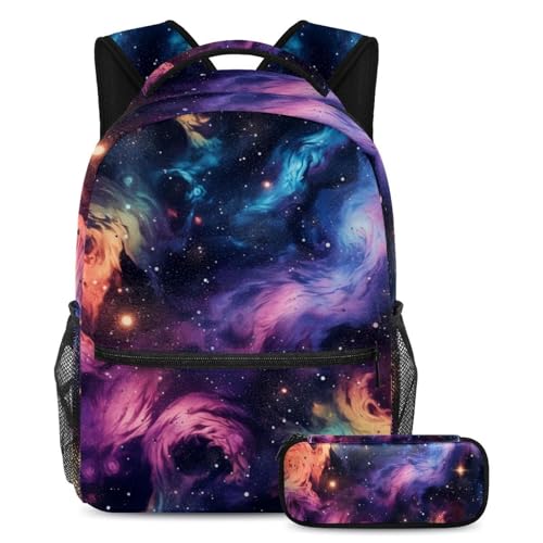 Sac à dos polyvalent Galaxy Planet 25 coloré grand format en ensemble 2 pièces