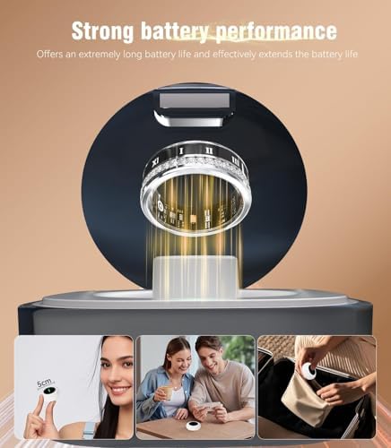 MSDQQTIY 10 Gen Diamond Smart Ring and Wireless Charging Case【Industry Ranking No.1 – 0 Measurement Error】 2026 Smart Ring for Women & Men for Sleep Tracking Wearable Device,Fitness Ring 9# — view 7