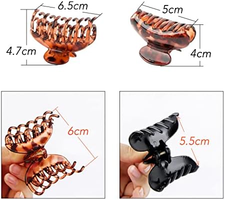 4PCS Medium Hair Claw Clips, Leopard Hair Clips Jaw Claw Clamp Plastic Nonslip Barrettes for Thin and Thick Hair for Girls and Women