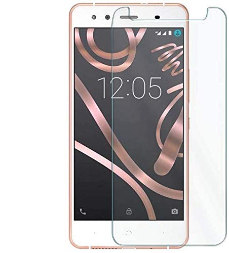 REY Protector de Pantalla para BQ X5 Plus, Cristal Vidrio Templado Premium