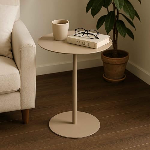 Table d'appoint ronde en fer sable 35x35x53 cm - 5
