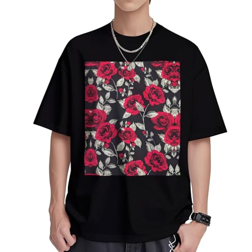 T-shirt homme manches courtes imprimé jardin de roses pour exprimer votre style unique