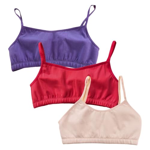 Image of ADIRA | Beginners Bra for Girls 13-14 Years | Flat Padding for Nipple Coverage | Comfortable Strecthy Cotton | Comfy-Breathable Beginners Bra & Super Soft Material | Pack of 3