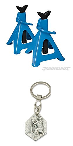 Preisvergleich Produktbild Silverline Unterstellböcke, 1 Paar, 6 t, Abstellböcke, Stützböcke, Wagenheber, Lastheber, Montagebock (929977580486) mit Anhänger Hlg. Christophorus