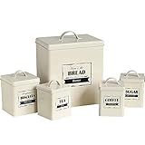 ✵ FUNCIÓN: estos juegos de regalo de caja de pan son excelentes accesorios de cocina para todas las edades. Ideal para almacenar pan y pasteles recién horneados. Y otros cuencos de café, té y azúcar.