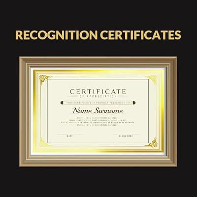 SUNEE 50 Sheets Certificate Papers - Blank Gold Foil Border, Letter Size 8.5x11 for Diploma, Certificates, Participation Awards, Document Cardstock Paper and Inkjet Printer Friendly