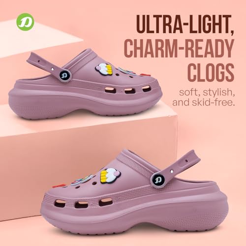 Image of DOCTOR EXTRA SOFT Women's Premium Extra Comfortable Clogs /Sandals with Cute Charms & Adjustable Back Strap for Adult| Lightweight Stylish & Anti-Skid| Waterproof Everyday Use Mules Girls /Ladies D-538