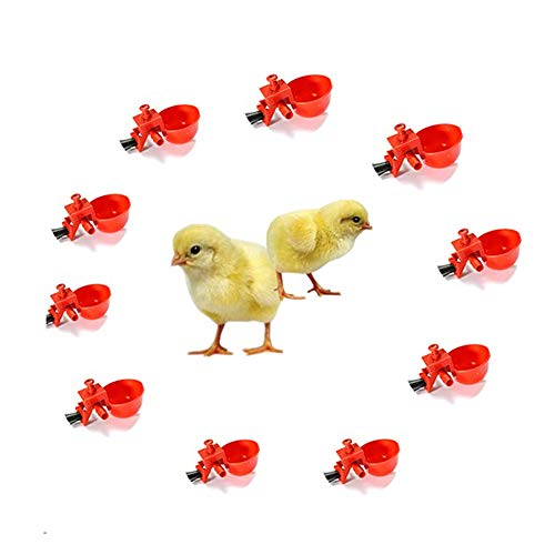 Walkingpround 10Pcs Bird Cage Chick Coop Feed Quail Drinking Cups Chicken Water Bowl Pigeon Automatic Water Feeder Farm Animal Tool #TOP6