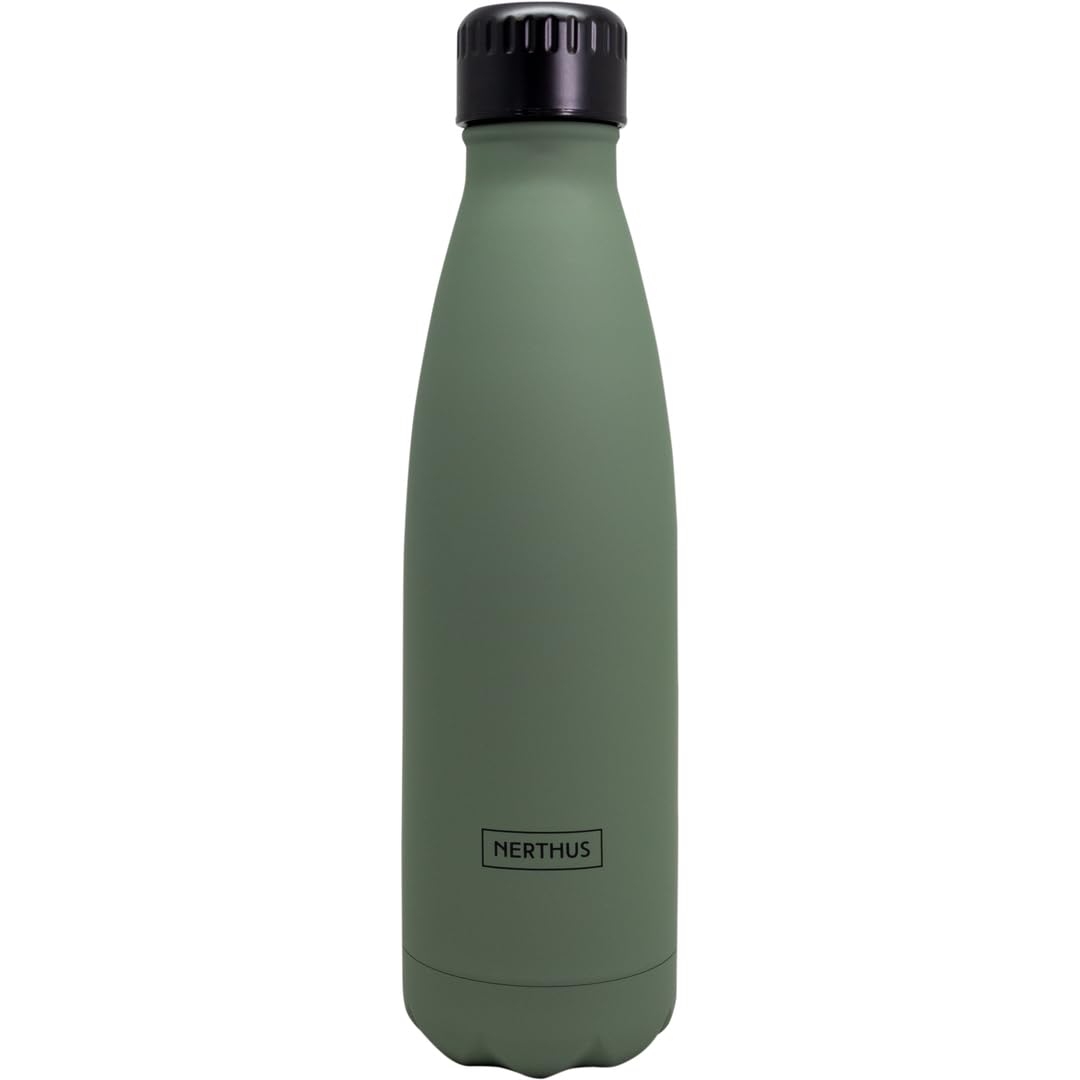 NERTHUS FIH 1530 – Insulated Bottle 500 ml Classic – Double Walled Stainless Steel – Airtight Cap – BPA Free