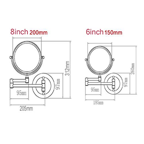 Miroir cosmétique de salle de bain extensible double face grossissant 3X - 3