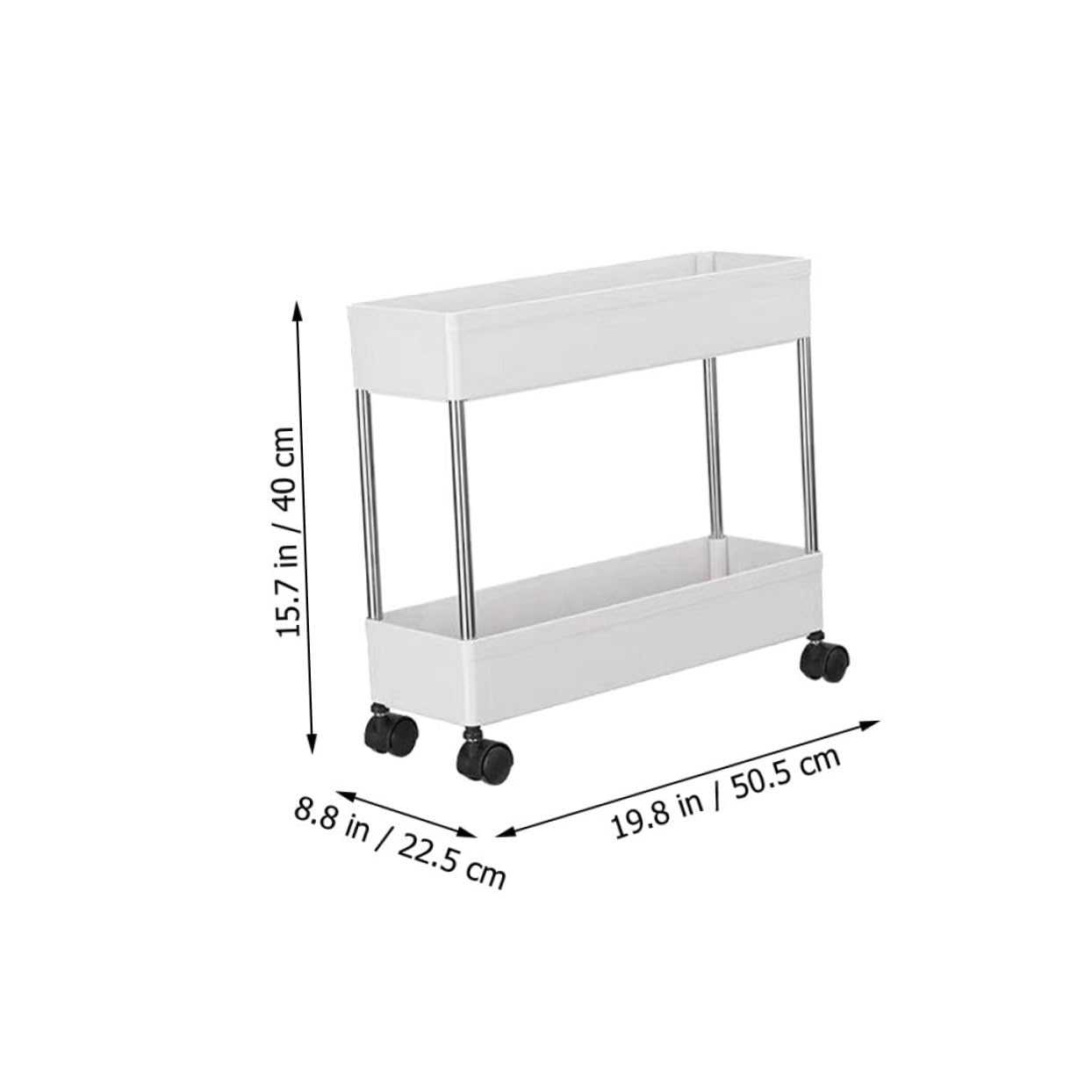 ULTECHNOVO Carro en Plástico Niveles Reutilizable Varios Diseño de Hierro E Rodante Almacenamiento Multiusos Ruedas, Estante Pie para Cocina y Baño