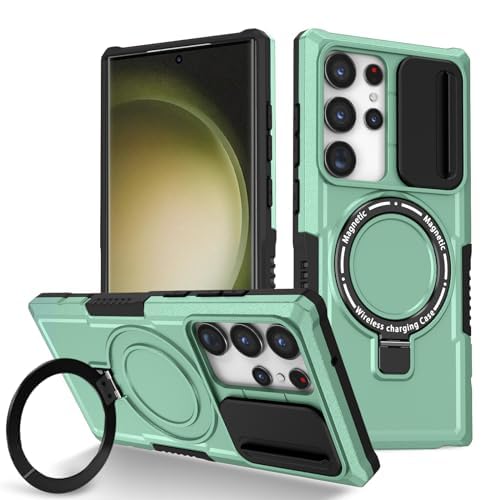 Coque Samsung S26 antichoc dotée d'un protège-caméra coulissant vert