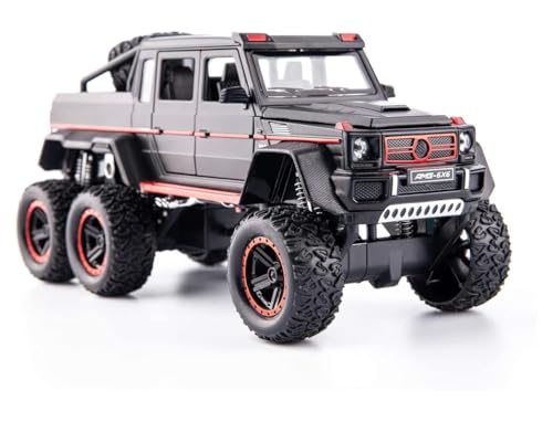 Image of Kids Model 1:24 AMG 6X6 Die Cast Metal Car Pull Back Action Opening Doors with Realistic Engine Sound Lights Toy Car Gift for Boys - Multi
