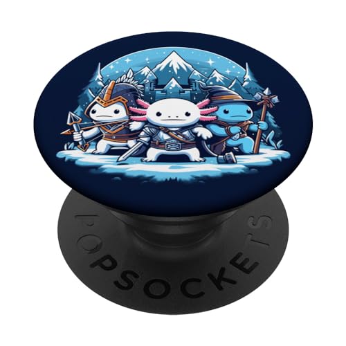 Lindo Kawaii Axolotl Divertido RPG Juego de Fantasía Mascota Amante Dragón PopSockets PopGrip Intercambiable