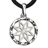 Wiccan Pagan Sun Necklace - 925 Sterling Silver - 8-Pointed Star Alatyr Pendant - Magic Slavic Powerful Protective Amulet Talisman - Spiritual Sacred Geometry Jewelry for Women - Handmade