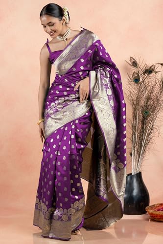 Image of Subham Women Saree Chandrakor Paithani Silk Cotton | Soft Daily Wear Golden Zari Sari with Unstitched Blouse