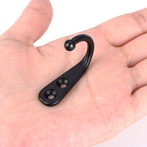 Yangbaga 30Pcs Wall Hook For Hanging-Large Metal Coat Hooks With 60 Pieces Screws,Black Wall Mounted Coat Hook For Door Hook,Purse,Towel, Key, Robe, Coats, Scarf, Bag, Cap, Coffee Cup, Mugs #TOP6