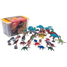 Animal Planet Dino Mega Tub Playset 45-Piece Dinosaur Toy Set with Mountains, Trees & Rocks for Kids Ages 3+