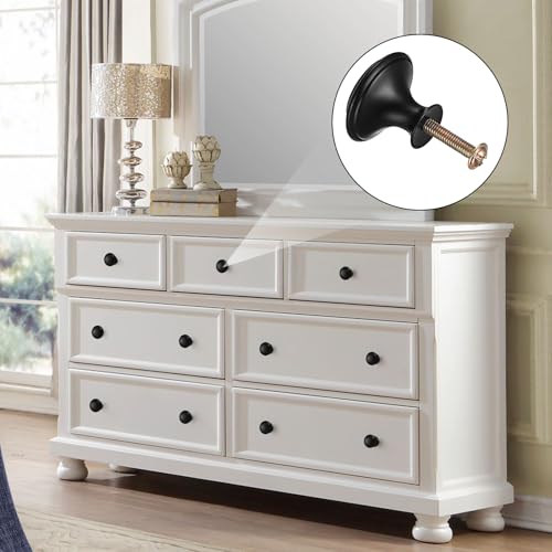 10 STK Möbelknöpfe Schwarz, Schrankknöpfe, Schubladenknöpfe, rund Schubladenknopf, Küchengriffe Möbelgriffe Edelstahl, Türknöpfe für Schublade Schrank Möbel Kommode Küchenschränke Knöpfe, 27x21mm