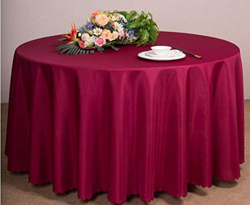 Soclear - Nappe de Table Ronde de Ceremonie Mariage Banquet - Vin Rouge - 240cm / 94in Cover