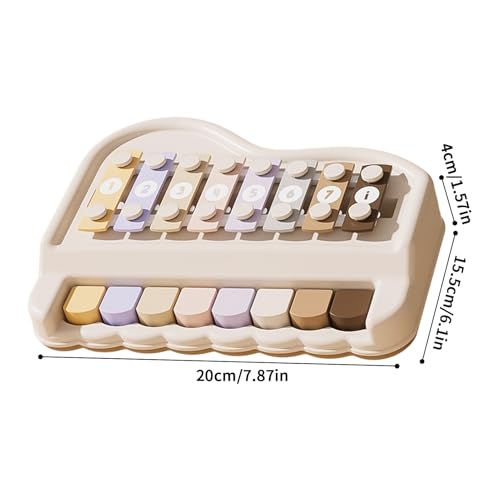 Piano juguete para niños portátil con 8 teclas de colores musicales para casa y exteriores 6