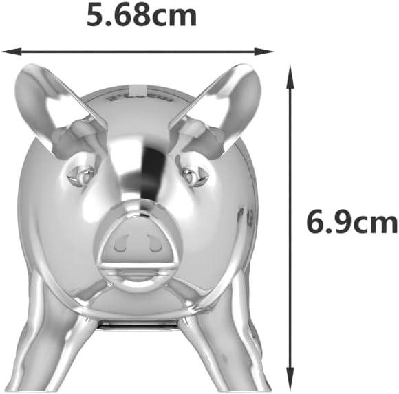 Silver-Plated Piggy Bank – Baby Pig Money Bank for Newborns & Kids, Engravable Gift-Boxed Keepsake for Baby Shower, Birthday, or Nursery Décor