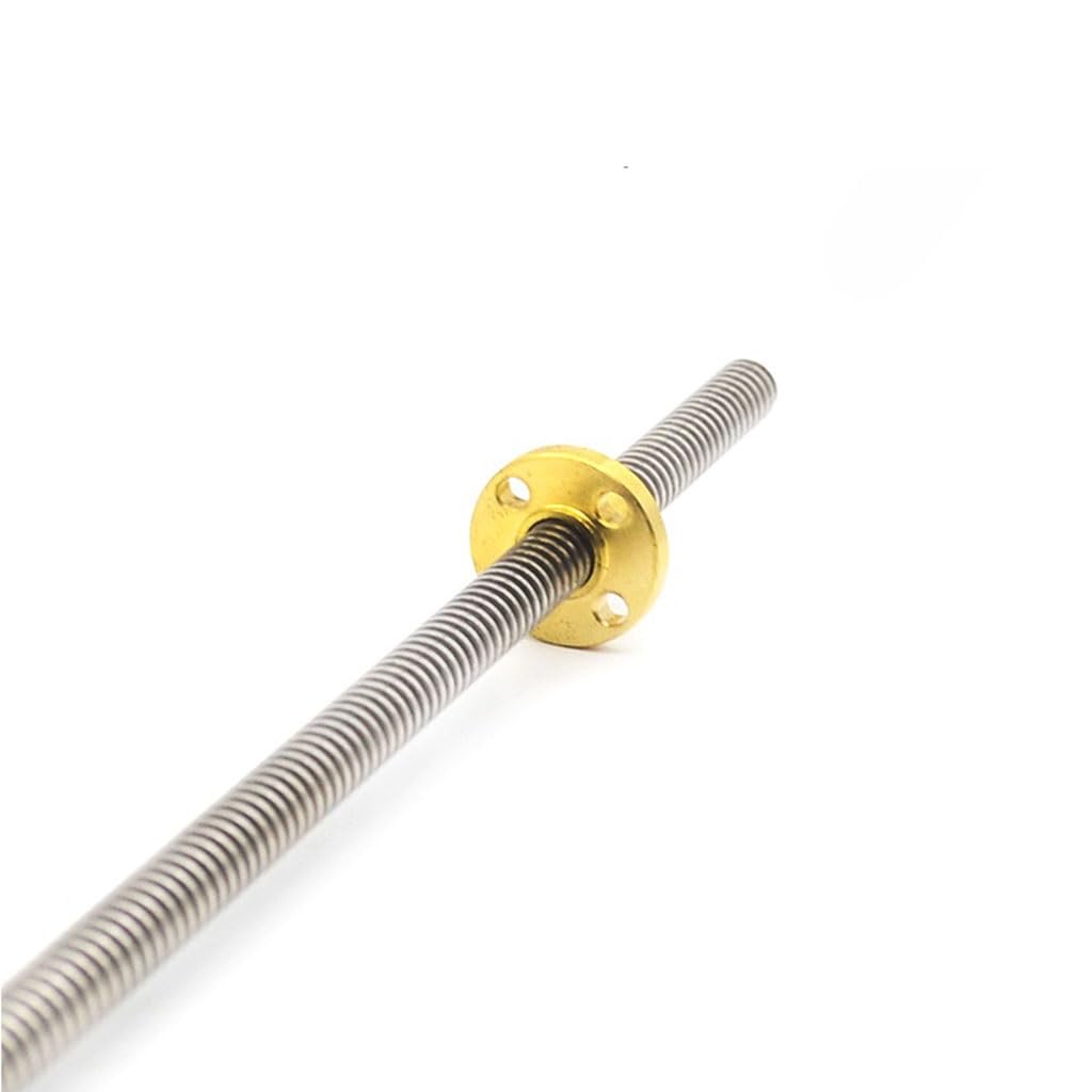 Gewindestange aus Edelstahl, 1 Stück, 3D-Drucker T8, 8 mm Durchmesser, Steigung 2 mm, 8 mm Steigung 2 mm, Länge 100 mm, 150 200 250 300 350 400 450 500 550 600 800 mm, mit Kupfermutter
