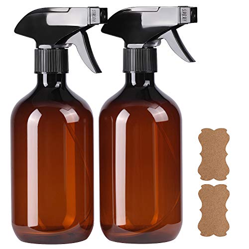 QINOL Shampoo Bottles 500ml Refillable Empty PET Plastic Shampoo, Conditioner & Wash Shower Dispenser Pump or Spray Bottle Pack of 2