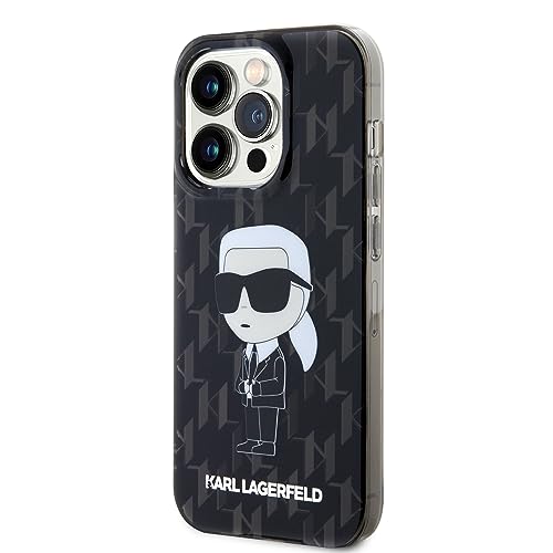 Coque iPhone 15 Pro Max Karl Lagerfeld IKonIK Monogram Noir - 2