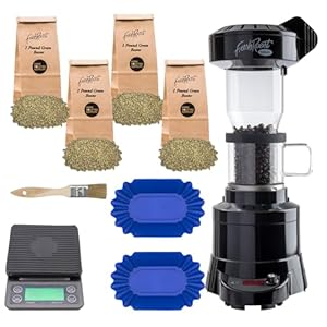 Coffee Roaster Bundle SR540, Glass Extension Tube, Pour Over Digital Scale, (4lbs) Sample Pack of Green Beans, (2-Pack) Sample Trays, Chaff Brush