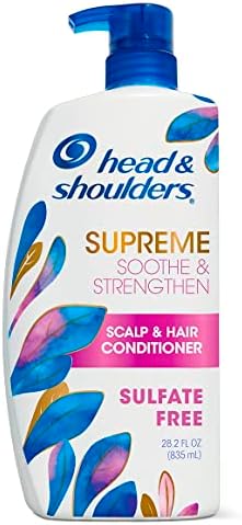 Head & Shoulders Supreme Sulfate-Free Conditioner with Argan Oil, with 1% Pyrithione Zinc, Anti-Dandruff Treatment, Soothe and Strengthen Hair and Scalp, 28.2 fl oz