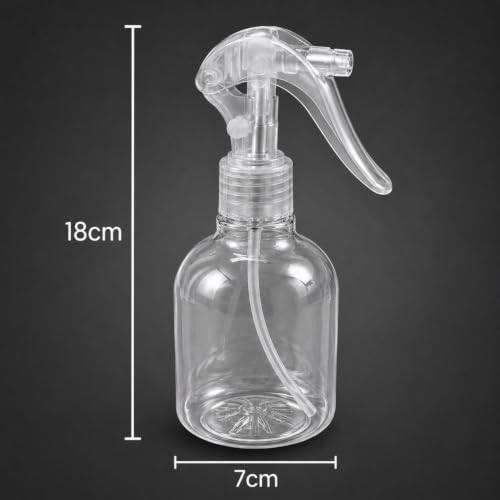 Image of Omidazzle SPRAY BOTTLE, Transparent Clear Empty Water Spray Bottles, Water Liquid Sprayer Set for Face, Hair, Garden, Sanitizer, Perfume, and DIY Hair Treatments (200ml)