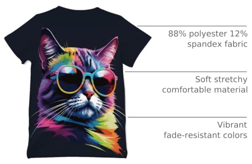 Image of Ainuno Graphic Tees for Boys Girls Kids 7-14Y, Summer Short Sleeve T Shirt Cool 3D Print