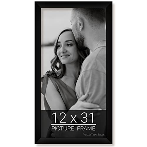 wallsthatspeak 12x31 Black Picture Frame for Puzzles Posters Photos or Artwork