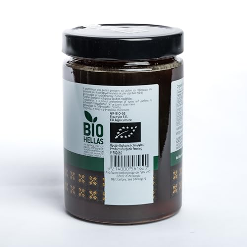 Helmos Griechischer Bio Eichenhonig 800 g – Dunkler Waldhonig, naturbelassen aus Griechenland