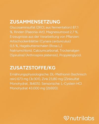 NutriLabs Glukosaminol® equin Gelenk-Pulver für Jung-Pferde 600 g - mit Glucosamin & Magnesium Pferd - Glucosamin Pulver - Pferde-Nahrungsergänzungsmittel - Gelenknahrung für Pferde