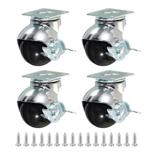 Roulettes pivotantes 360° de 298 Lbs de charge totale chromées