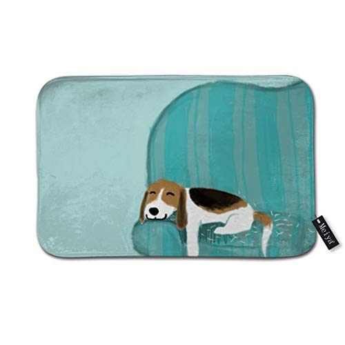 Sotyi-ltd Feliz sofá Perro Lindo Beagle Relajante Puerta Alfombra de baño 23.6 Pulgadas (L) x 15.7 Pulgadas (W)
