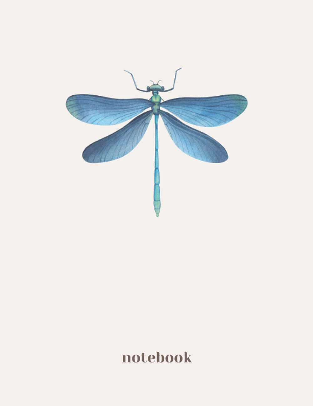 Dragonfly Notebook: Wide Ruled Lined Paper Notebook Journal | Beautiful Blue Watercolor Dragonfly Writing Journal For Women | Gifts For Dragonfly Lovers Women Girls