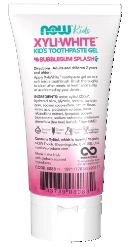 Now Solutions, Xyliwhite™ Toothpaste Gel For Kids, Bubblegum Splash Flavor, Kid Approved! 3-Ounce, Packaging May Vary #TOP1