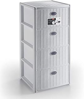 Stefanplast Elegance Drawers Unit, White, 40 x 40 x 80 cm