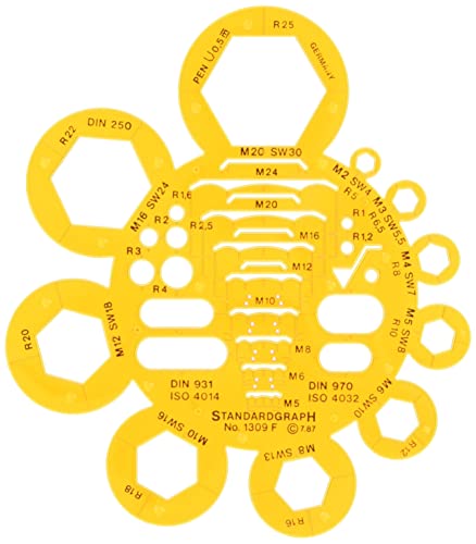 Standardgraph Schablone für Bolzen und Muttern